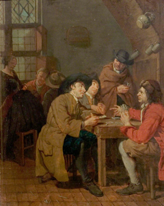 Interior with card players by Peter Jacob Horemans