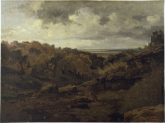 Italian Landscape near Marino in Autumn by Jean-Baptiste-Camille Corot