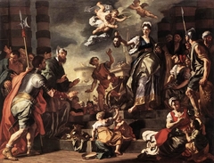 Judith shows the people the head of Holofernes by Francesco Solimena