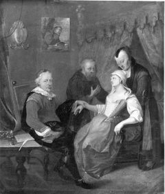 Kranke Frau mit Dienerin by Johann Friedrich Gerhard