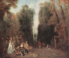 La Perspective (View through the Trees in the Park of Pierre Crozat) by Antoine Watteau