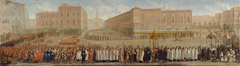 La Procession des corps saints sortant de la cathédrale Saint-Etienne