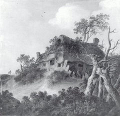 Landscape with Farm House on a Hill by Anonymous