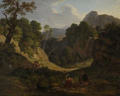 Landscape with Hunters by Heinrich Reinhold