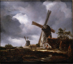 Landscape with Windmills near Haarlem, after Jacob van Ruisdael by John Constable