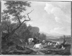 Landschaft mit rastender Herde by Nicolas Henri Joseph de Fassin