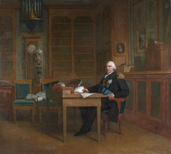 Le roi Louis XVIII dans son cabinet de travail des Tuileries by François Gérard