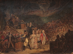 Louis XVI, Marie-Antoinette et le Dauphin se réfugiant à l'Assemblée législative by Joseph-Désiré Court
