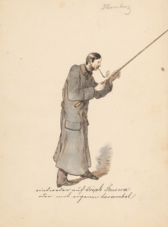 Man in a Long Military Coat with a Stick by Friedrich Carl von Scheidlin