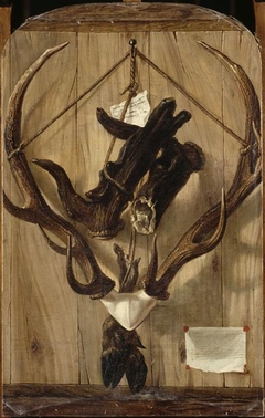 Massacre et mue de cerf en trompe l'oeil by Jean François Perdrix