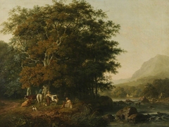 Milkmaids in a Welsh Landscape by George Barret
