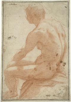 Modelstudie van een zittende man by Pietro Sorri