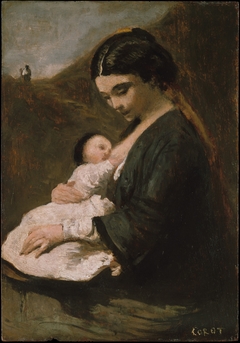 Mother and Child by Jean-Baptiste-Camille Corot