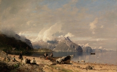 Norsk fjordlandskap by Georg Anton Rasmussen