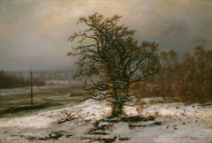 Oak Tree by the Elbe in Winter by Johan Christian Dahl
