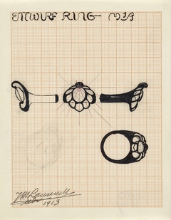 Ontwerp voor een ring by Mathieu Lauweriks