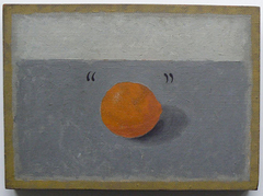 "Orange" (1965) oil on hardboard, 13 and a half x 10 inches