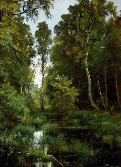 Overgrown Pond at the Edge of the Forest. Siverskaya by Ivan Shishkin