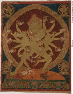 Painted Banner (Thangka) of Skull-Cup Bearing (Kapâladhara) Hevajra by Unknown Artist