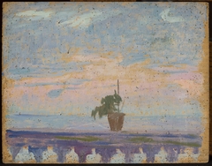 Parapet of balcony with flower pots by Jan Rembowski