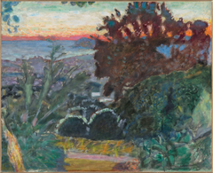 Paysage au soleil couchant, Le Cannet by Pierre Bonnard