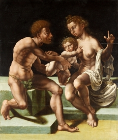 Peleus and Thetis with the young Achilles. by Jan Gossaert