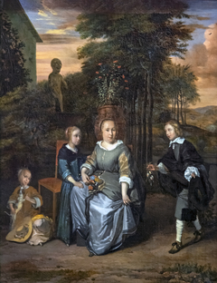 Portrait de famille dans un paysage by Barend Graat