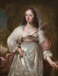 Portrait of a Woman Dressed as a Huntress by Jacob Adriaensz Backer