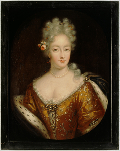 Portret van een vrouw, mogelijk Elisabeth Wilhelmina van Nassau-Odijk (1671-1729). Echtgenote van Maurits Lodewijk van Beverweerd by Anonymous