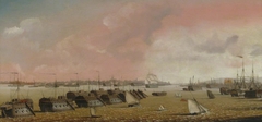 Prison hulks in Portsmouth Harbour by Ambroise Louis Garneray