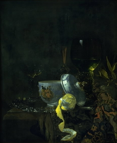 Pronk Still Life with a Chinese Sugar Bowl by Willem Kalf