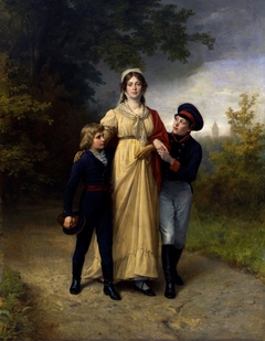 Queen Louise with her sons in Luisenwahl Park by Carl Steffeck