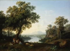 Riverside Landscape by Jacob Philipp Hackert