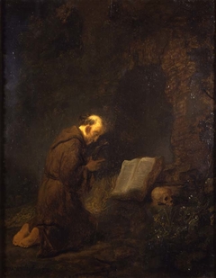 Saint Francis praying by Rembrandt
