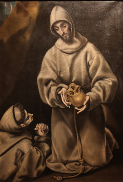 Saint François d'Assise et frère Léon méditant sur la mort