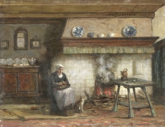 Schevenings binnenhuis by Willem Adriaan Alexander Liernur