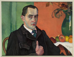 Self-portrait with apples. by Stanisław Ignacy Witkiewicz