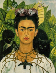 Self-Portrait with Thorny Necklace by Frida Kahlo
