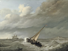 Shipping on Choppy Seas by Johannes Hermanus Koekkoek