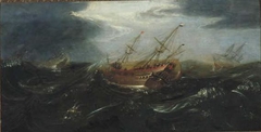 Ships in a storm by Anonymous