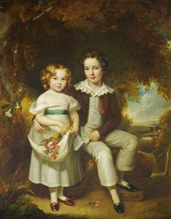 Sir Henry Ainslie Hoare, 5th Bt (1824-1894) and his Sister Georgiana Hoare (d.1905) as Children by Eden Upton Eddis