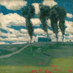 Spring Landscape with Poplar Trees by Alois Kalvoda