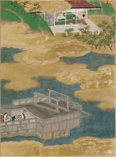Suma, Illustration to Chapter 12 of the Tale of Genji (Genji monogatari) by Tosa Mitsunobu
