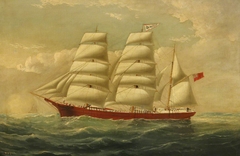 The barque 'J H Marsters' in full sail by William Howard Yorke