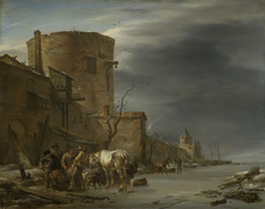 The city wall of Haarlem in the winter