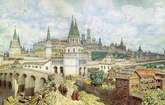 The heyday of the Kremlin. All Saints Bridge and the Kremlin at the end of the 17 century