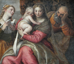 The Holy Family with a Saint by Felice Riccio
