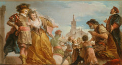 The Meeting of Gautier, Count of Antwerp, and his Daughter, Violante by Giuseppe Cades
