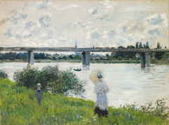 The Promenade with the Railroad Bridge, Argenteuil by Claude Monet