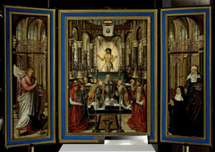 Triptych of the Mass of St. Gregory; left wing: St. John the Evangelist; right wing: St. Elisabeth of Hungary with the founder, Elisabeth van der Meren by Anonymous